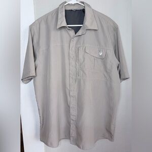 Wrangler Tan Performance Utility short Sleeve Button Shirt Men XL